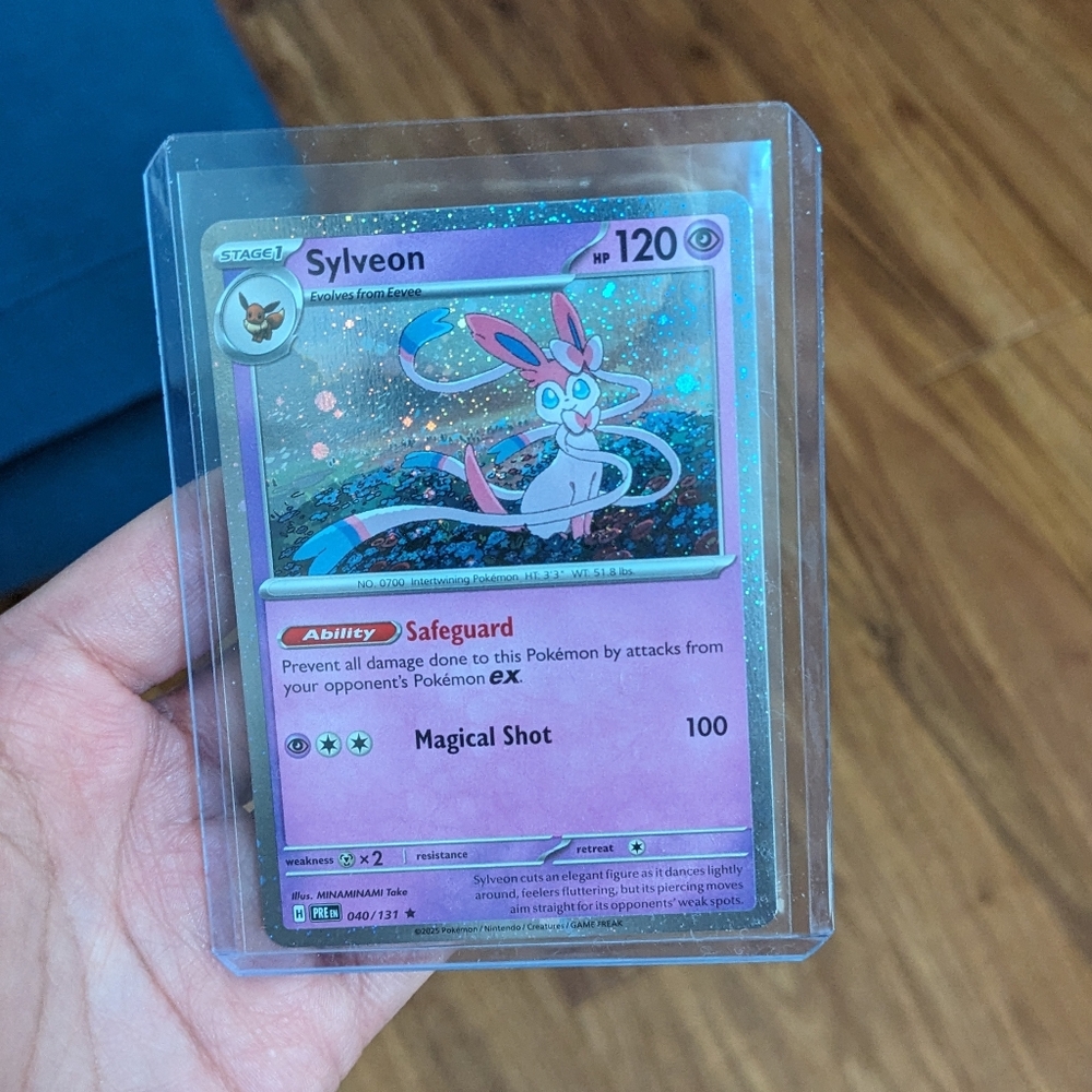 🎀 Sylveon Promo Card - Prismatic Evolution Pokemon Card - Cosmos Foil - Costco